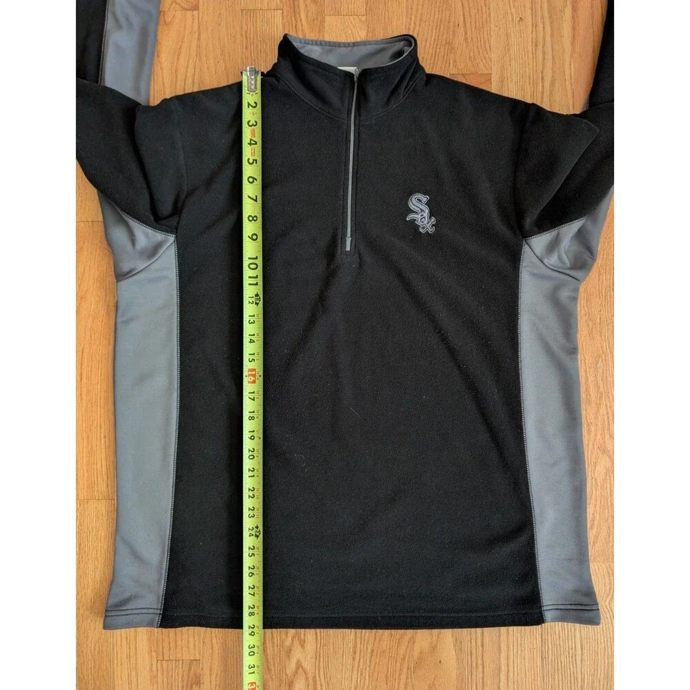 Chicago White Sox Fleece Pullover Mens XL Black 1/4 Zip Long Sleeve Majestic
